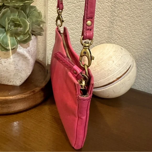 Fossil Pink Leather Crossbody/Shoulder Bag/Convertible Clutch - Picture 7 of 11
